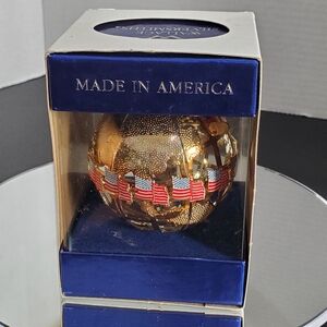 "God Bless America" Wallace Silversmiths Ornament Made in USA Veteran Military